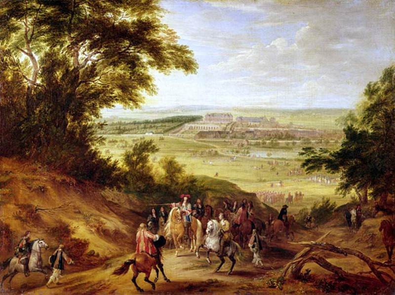 View of the Chateau de Versailles from the Heights of Satory. Adam Frans Van der Meulen