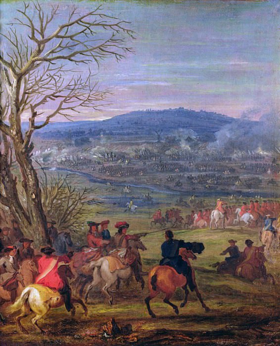 Louis XIV (1638-1715) in Battle near Mount Cassel, 11th April 1677. Adam Frans Van der Meulen