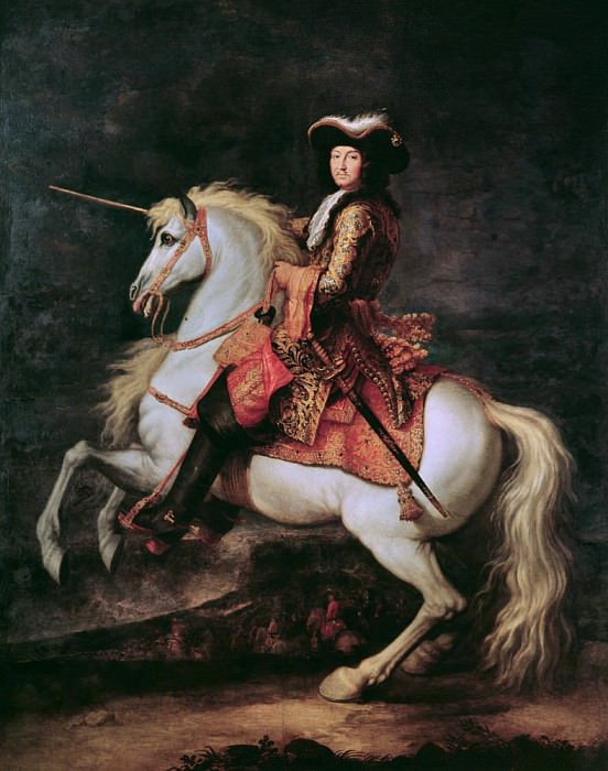 Portrait of Louis XIV on a horse. Adam Frans Van der Meulen