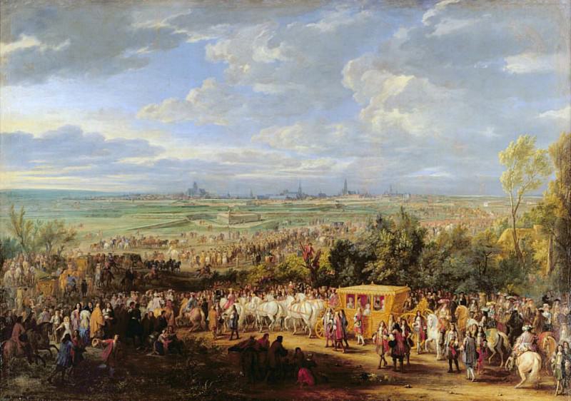 The Entry of Louis XIV (1638-1715) and Marie-Therese (1638-83) of Austria in to Arras, 30th July 1667. Adam Frans Van der Meulen