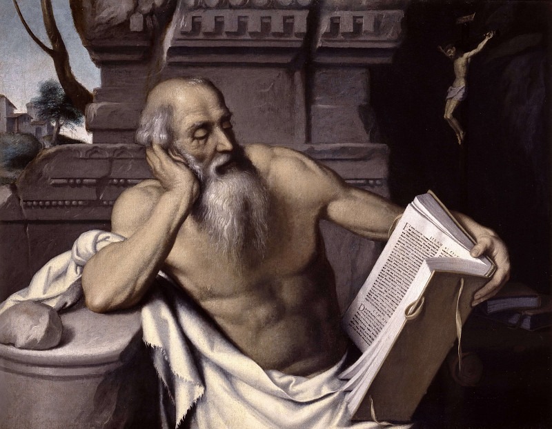 Saint Jerome reading. Giovanni Battista Moroni
