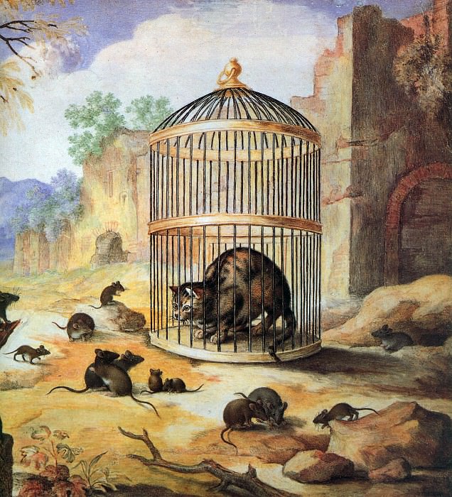 Mindt Godfried Cat in a cage Sun. Годфрид Миндт