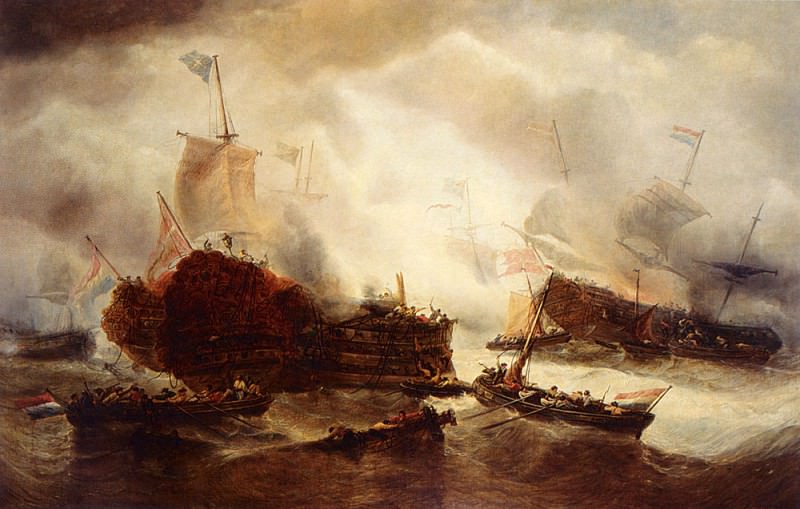 Midst A Naval Battle. Francois Etienne Musin