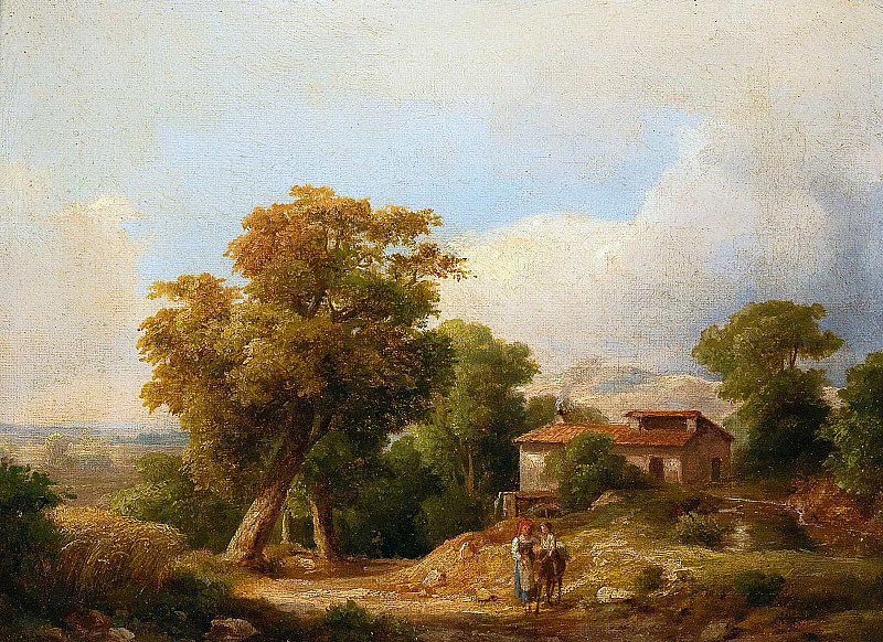 Italian Landscape with Farmhouse. Károly Markó