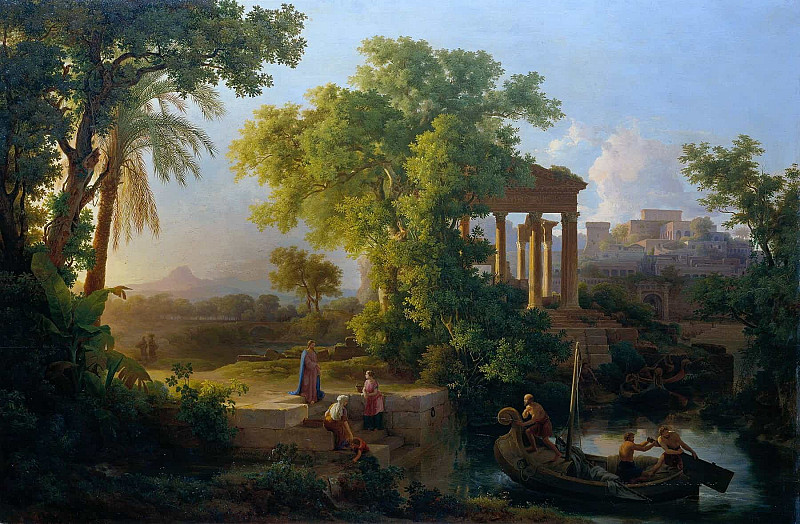 Landscape with the calling of St. Peter; Landschaft mit der Berufung des Hl. Petrus. Károly Markó