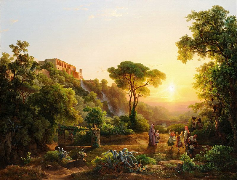 Landscape at Tivoli, with a Scene from the Grape Harvest. Károly Markó