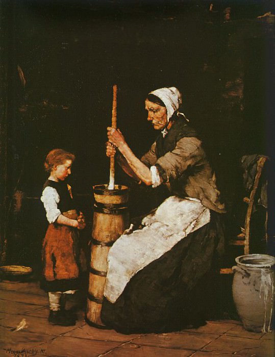 Женщина, сбивающая масло, 1873. Михай Мункачи