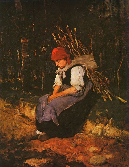 Девушка с хворостом, 1873. Михай Мункачи