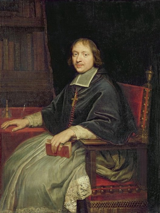 Portrait of a Cleric said to be Jean Francois Paul de Gondi. Pierre Mignard