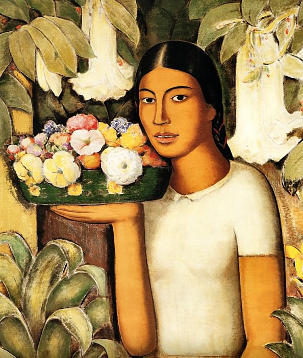 Женщина с цветами. Альфредо Рамос Мартинес