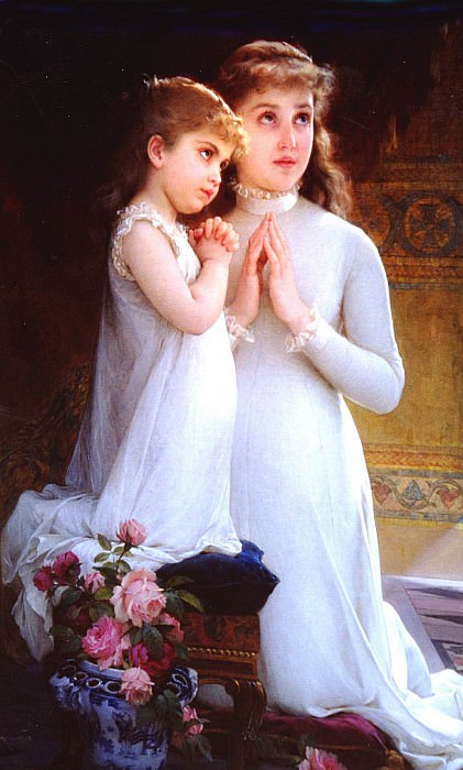 Девочки молятся. Эмиль Мунье