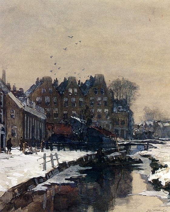 Mastenbroek Johan Hendrik Van A Canal Scene In Winter. Johan Hendrik Van Mastenbroek