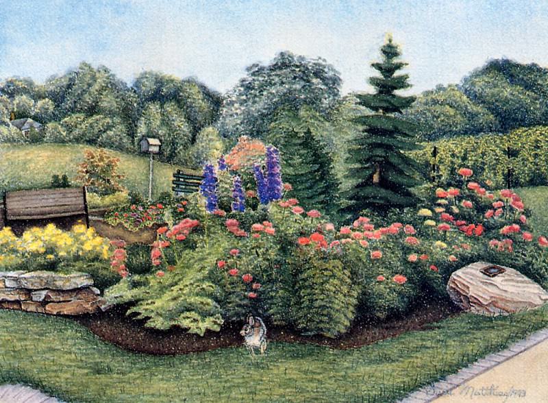 Susie Matthias - In the Rose Garden (mouthpainted), De. Susie Matthias