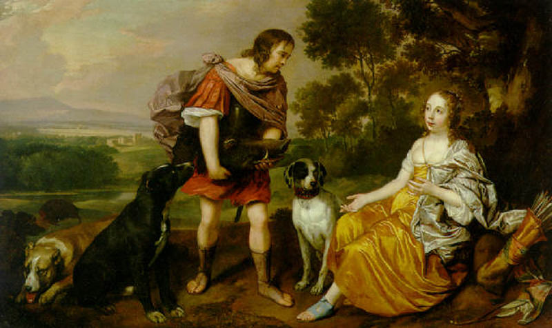 Портрет молодого человека и дамы в образе Мелеагра и Аталанты. Ян Мейтенс