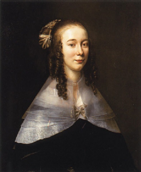 Portrait of a lady wearing a black dress and a white collar. Jan (Mytens) Mijtens