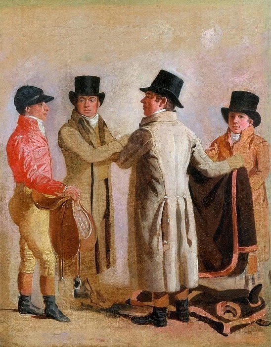 The Jockey Frank Buckle, the Owner-Breeder John Wastell, his Trainer Robert Robson, and a Stable-lad. Benjamin Marshall