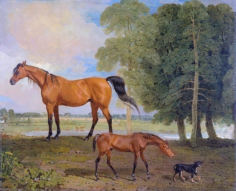 Broodmare with Foal, and a Terrier. Benjamin Marshall