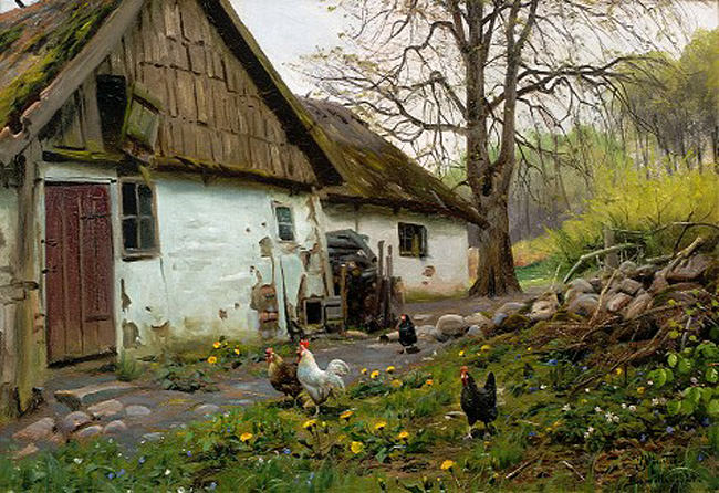 Bromolle Farm with Chickens. Peder Mork Monsted