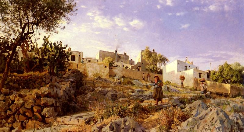 A View Of Anacapri. Peder Mork Monsted