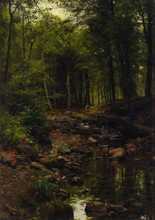 Skovstraekning (Woodland Landscape) 1907. Peder Mork Monsted