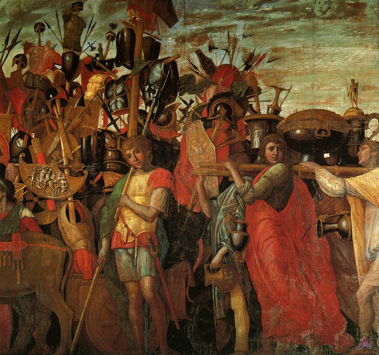 Триумфы Цезаря (сцена 3) (1500). Андреа Мантенья