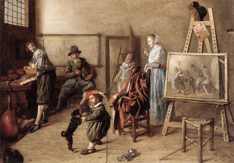 Painter In His Studio Painting A Musical Company. Jan Miense Molenaer