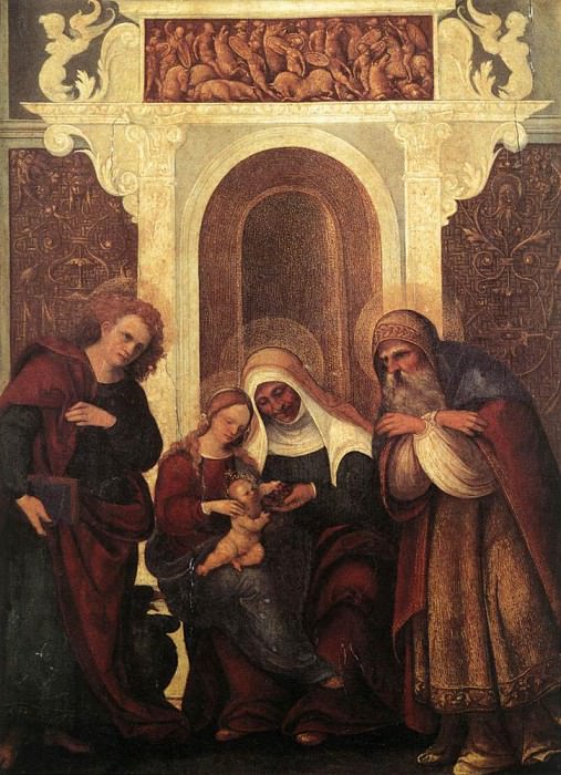 MAZZOLINO Ludovico Madonna And Child With Saints. Ludovico Mazzolino