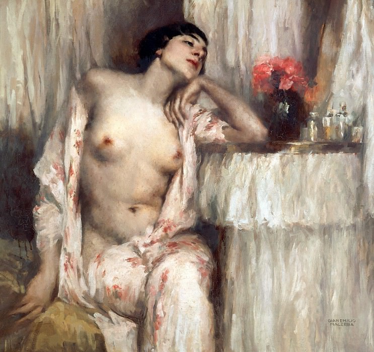 Woman at her toilette