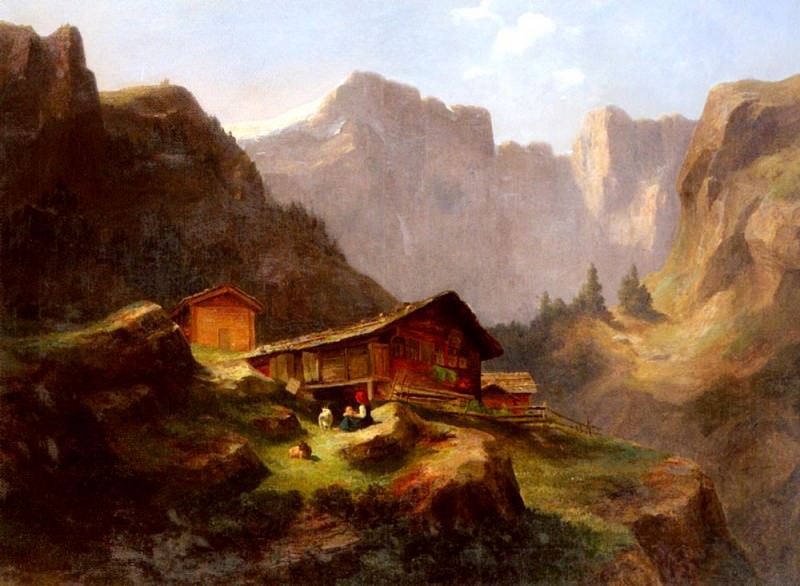 Hutte In Den Alpen. Jost Anton Muheim