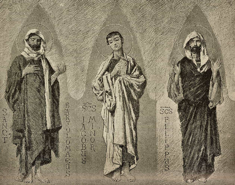 Saints Bartholomew, James the Less and Philip, cartoons for mosaic in Amalfi cathedral. Domenico Morelli