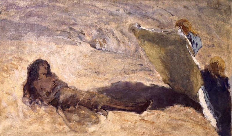 The Body of Mary of Egypt Found by Angels. Domenico Morelli