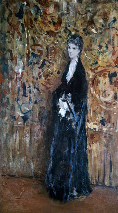 Woman with arabesques in the background. Domenico Morelli