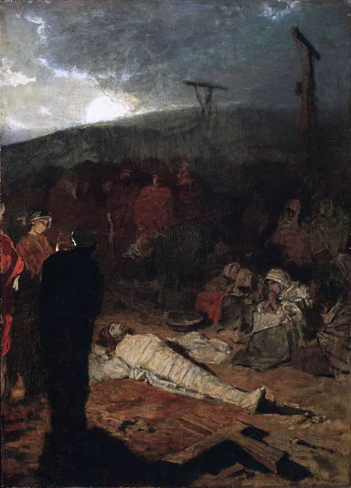 Embalming of the Body of Jesus Christ After Crucifixion. Domenico Morelli