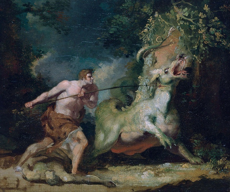 Man attacking a monster