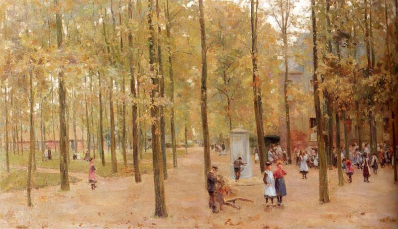 The Brink In Laren With Children Playing. Anton Mauve