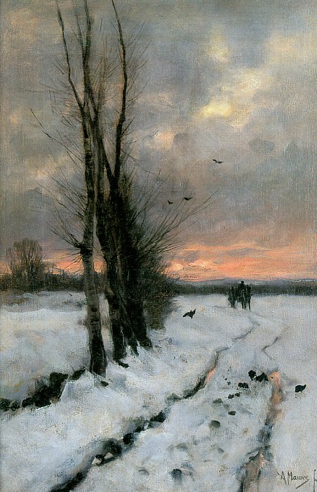 Winterlandscape at sunset. Anton Mauve