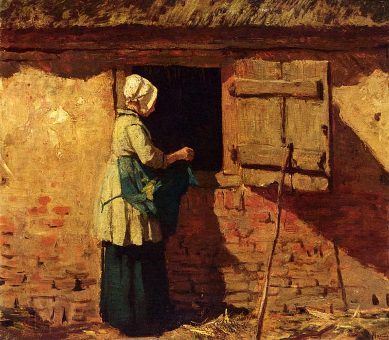 A Peasant Woman By A Barn. Anton Mauve