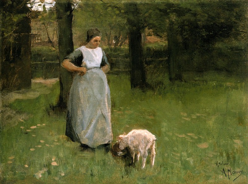 Woman and her goat. Anton Mauve
