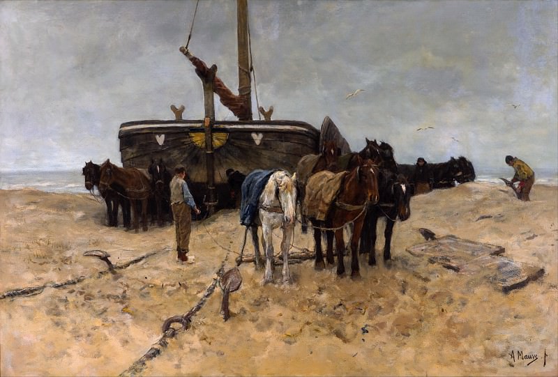 Fishing boat on the beach. Anton Mauve