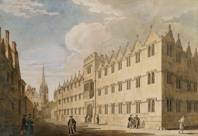 Oriel College, Oxford, with St. Marys Church in the Distance, Thomas Malton Jnr.