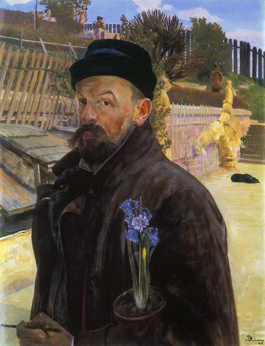 selfportrait with hyacinth. Jacek Malczewski