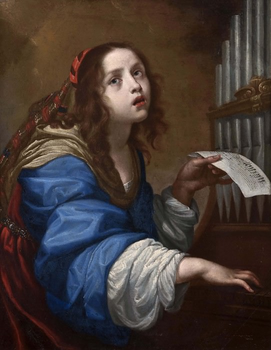 St. Cecilia Playing the Organ. Onorio Marinari (Attributed)