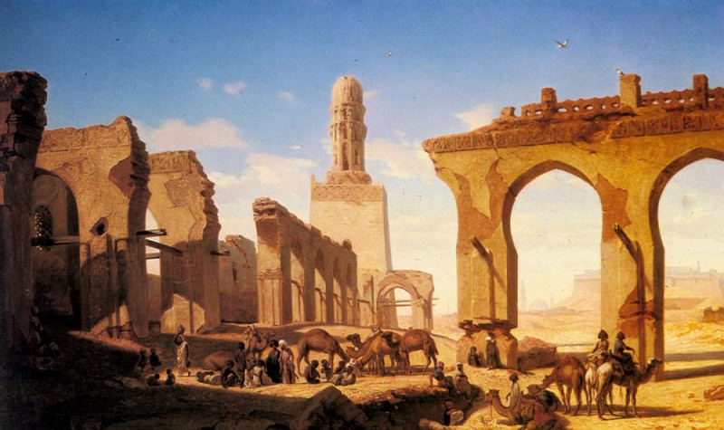 Marilhat Prosper Georges Antoine Ruines De La Mosquee Du Calife Hakem Au Caire. Проспер Марилхат