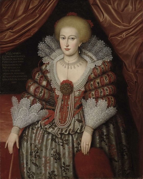 Maria Eleonora (1599-1655), Princess of Brandenburg, Queen of Sweden. Michiel van Mierevelt (After)