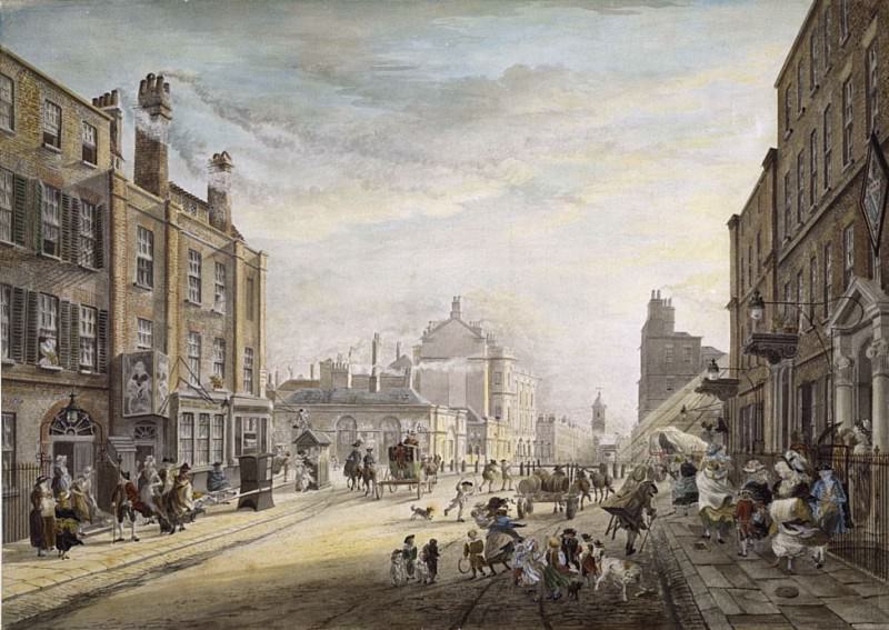A View Towards Hanover Square, from Holles Street, London. James Miller