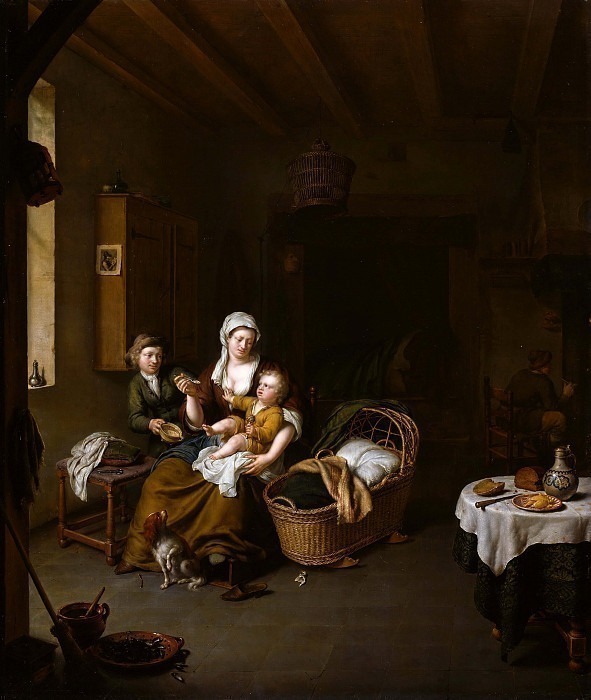 A Mother Feeding her Child (The Happy Mother). Willem Van Mieris