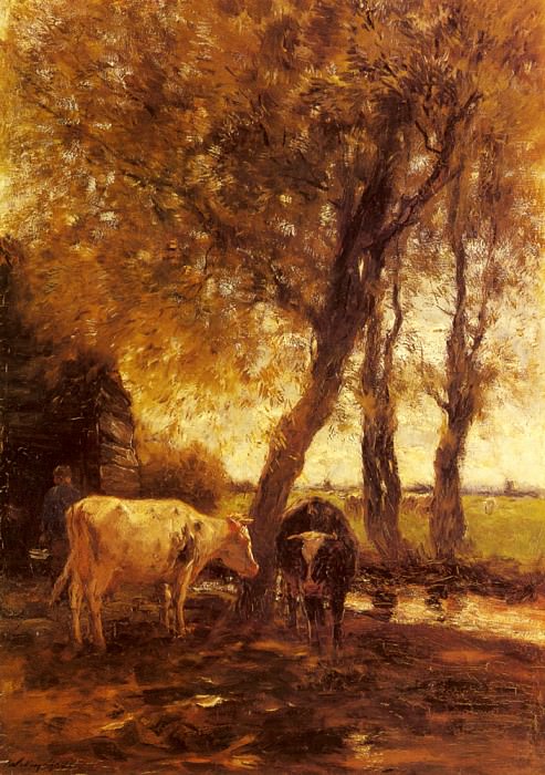 Cattle By A Stream. Willem Maris