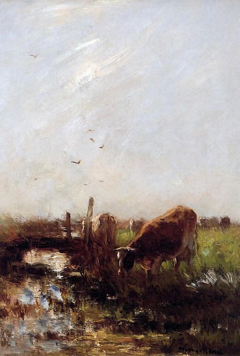 Cows at a brook. Willem Maris