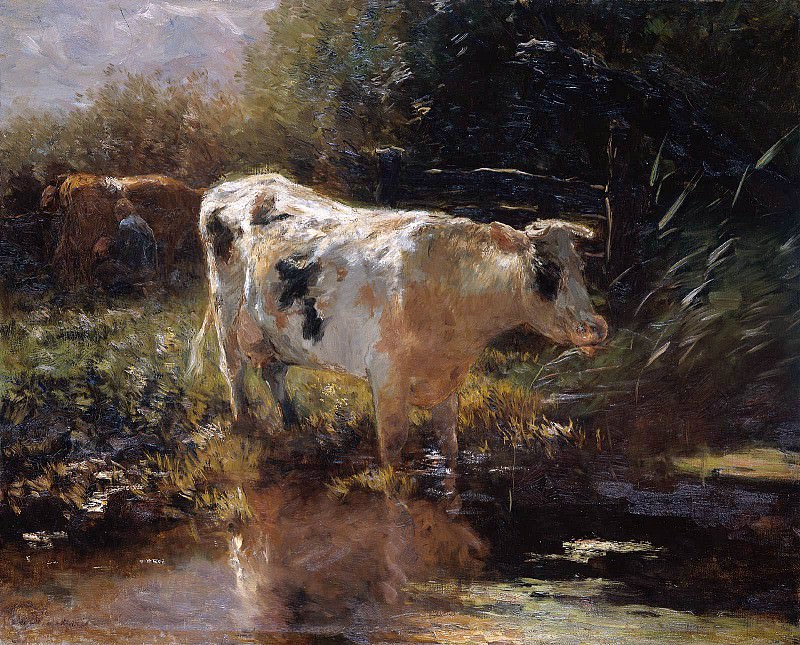 Cow at the edge of the water. Willem Maris