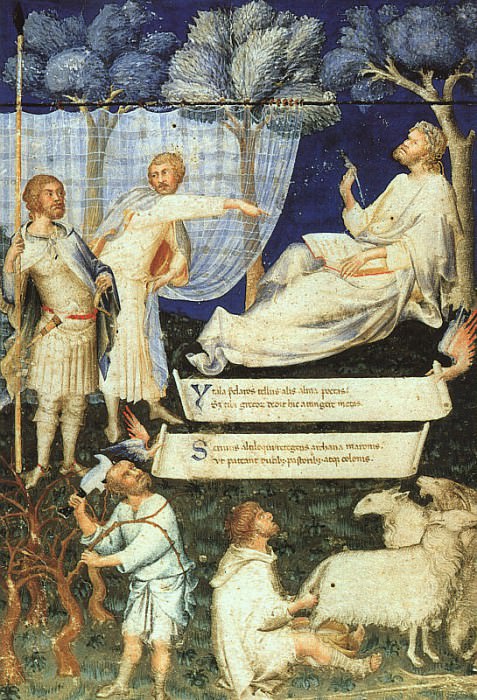 Вергилий, титульная страница иллюминированной рукописи, ок.1336. Симоне Мартини